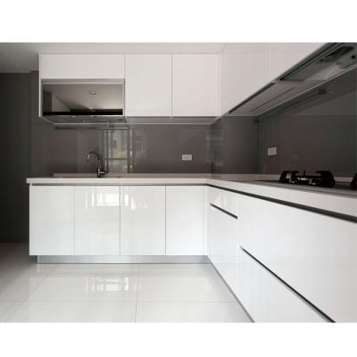 China Modern Hotel Curved Modern Acrylic Italian Kitchen Cabinets Island Ready With Seating for sale