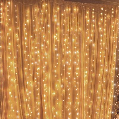 China Window Curtain String Light Wall Wedding Party Garden Outdoor Indoor Bedroom Decorations String Lights 300 LEDs Warm White for sale