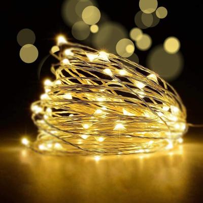 China Set 100 LED 33ft/10m Micro Fairy String Light 2 Wire LED Silver Fairy String Lights with Remote Control Indoor Battery Operated LED String Lights for sale