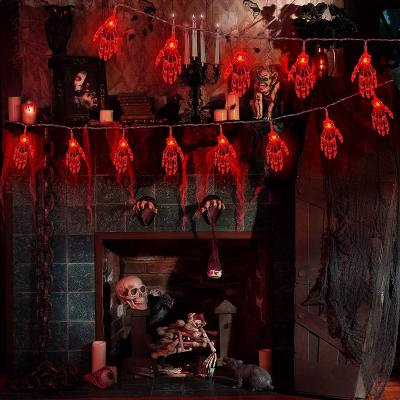 China 8 Modes Halloween Battery Operated Ramadan 15.2ft 30 LED Skeleton Hand String Lights Halloween Lights for sale