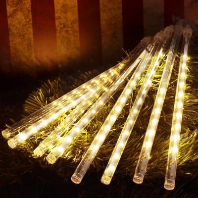 China Meteor Shower Rain Lights Hot Selling Outdoor 50CM Meteor Shower Rain Lights 8 Tubes Falling Rain Lights Plug In Led Meteor Lights for sale