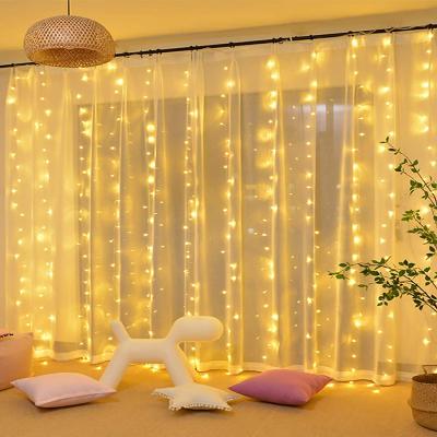 China Curtain Light 3X3M Window Curtain Lights 300LEDs String 8 Mode For Christmas Holiday Lights for sale