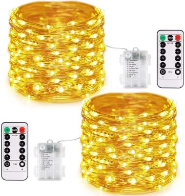 China Hot Selling Light 200 Battery String Amazon Amazon Waterproof LED 2 Pack Battery Fairy Lights Christmas Lights For Patio Decoration for sale