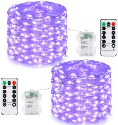 China Lovely 2 Pack 200LED Copper Wire String Christmas Wedding Party Light Decor USB Powered 8 Function Remote Control Fairy Lights for sale