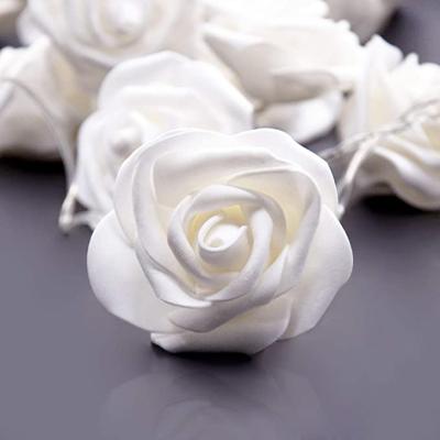 China Beautiful 30 LED Artificial Flower Light String Wedding and Valentines Day Decorative Light Battery Lit Rose for sale