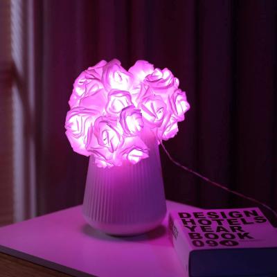 China Beautiful Electric Fairy Lights 30LED Rose Flower String Christmas Decoration Battery Operated Lamp for Valentine Wedding String for sale