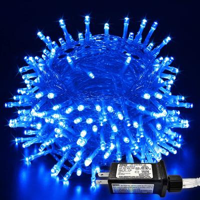 China Amazon Solar String Light Hot Sale Plug In Fairy String Lights Clear Wire Blue String Lights 200 LED Indoor Outdoor For Christmas Tree Wedding Party for sale