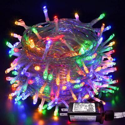 China Amazon Solar Hot Selling String Light Outdoor Waterproof 8 Modes Twinkle Fairy String Light Plug In Clear String Christmas Lights for sale