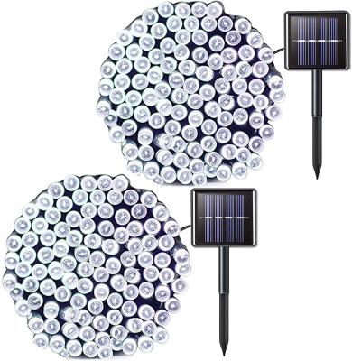 China Beautiful 2 Pack 200 LED Multicolor Waterproof Solar Powered Christmas LED String Lights for sale