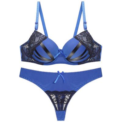 China One-piece lace sexy gathering bra set European and American gathering stereotypical hollow underwear set border for sale