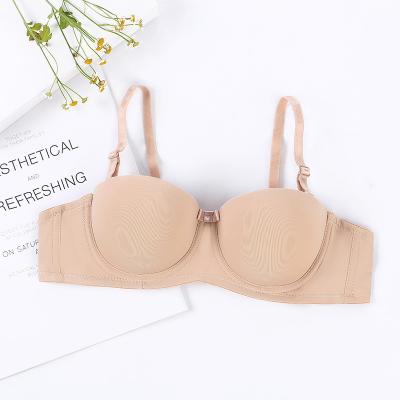 China Custom one piece smooth comfortable bra ladies adjusted straps push up bra ladies underwire stylish bra for sale