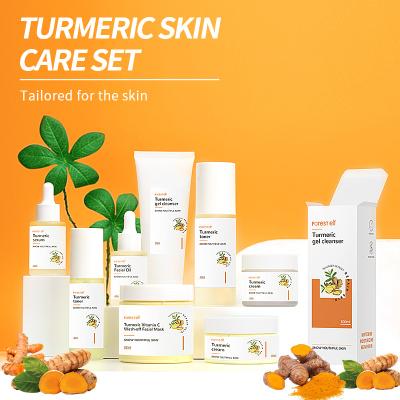 China Organic Turmeric Facial Mask Anti Aging Skin Care Set Anti Acne Turmeric Root Cream Face Cream Natural Whitening Anti Acne Face Care Serum for sale