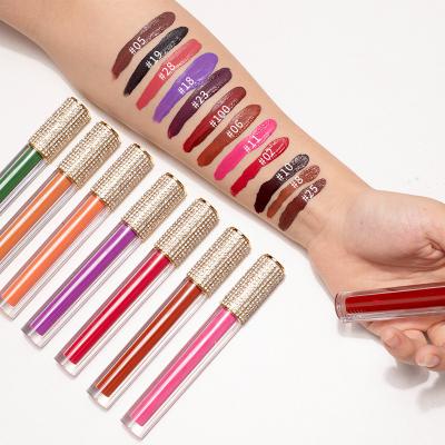 China Waterproof Custom Your Own Logo Non-stick Lip Gloss Waterproof Liquid Lipstick 33 Colors Matte Lip Gloss 3.4ml for sale