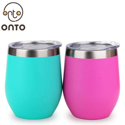 China Wholesale 12OZ Double Wall Tumbler Cups Stainless Steel Viable Wine Glass, Custom Stainless Steel Tumbler for sale