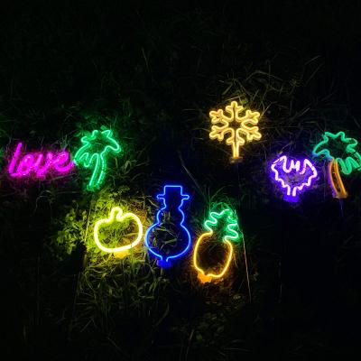 China 2020 New Style Inground Decoration Lawn Neon Light Garden Custom Shape Battery Operated Led Decorative Lamp For Outdoor Decoration for sale