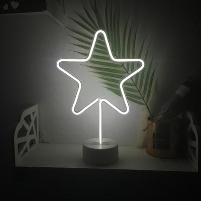 China 2018 New Home Night Light Led Desk Lamp Star Fashion Neon Lamp Battery Operated Neon Signs for sale