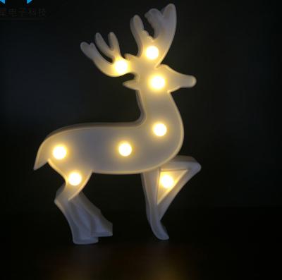 China Decorative Room Bedroom Deer Lighting Christmas Day Led Marquee Night Light Indoor Light For Home Decor for sale