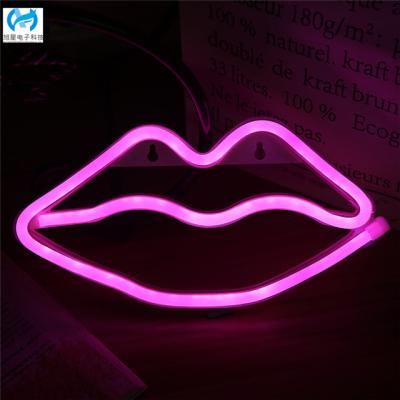 China 2018 new neon box strip+Hips base+battery wedding decoration neon box strip+Hips base+battery lights holiday decoration lights lip design for sale