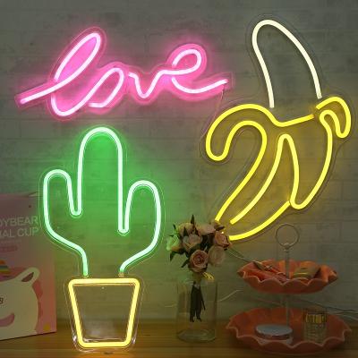 China LANDSCAPE LANDSCAPE Vacation Lighting Led Acrylic Neon Hello Sign Banana Design for sale