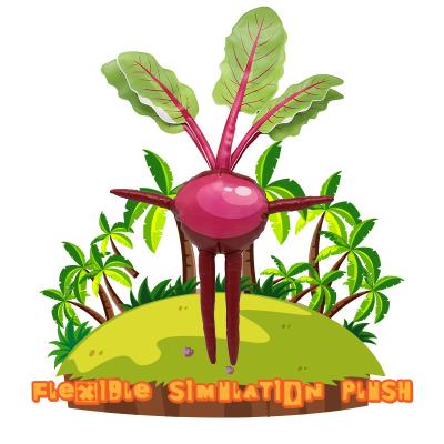 China Soft Custom Recycled RPVB Plush Toys Creative Simulation Vegetable Fresh Beet With Leaf Plushie Beets With Plastic Frame Arms for sale