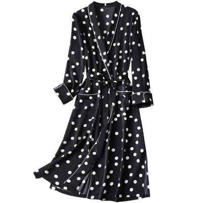 China Best Selling Sleeveless Nightgown QUICK DRY Dot Pajamas Cotton Ladies Sleepwear Black and White Polka Dot Pajamas for Ladies for sale