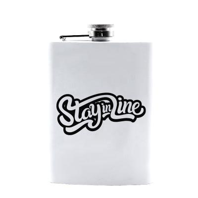 China Wholesale CLASSIC Portable Whiskey Wine Travel Hip Flask White Custom Sublimation 8oz Sublimation Masks Stainless Steel Hip Flask for sale