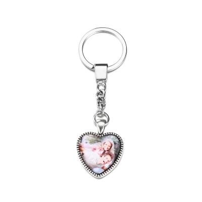 China Metal and Glass Digital Imaging Heat Transfer Ribbon Color Key Chain for Women and Custom Image for sale