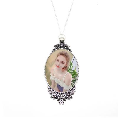 China Sublimation Necklace Blank Pendants Jewelry Pearl Chain Stainless Steel Romantic Gold Plated Necklace Custom for sale