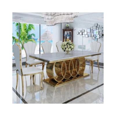 China Factory Wholesale Original Extendable Luxury Style Rectangle Marble Dining Table for sale