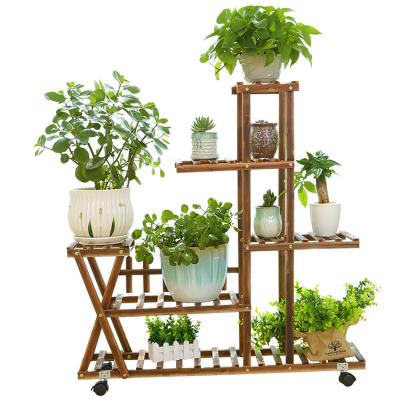 China Modern Fast Delivery Garden Flower Wooden Shelf Plants Stand Wooden Pot Shelf for sale