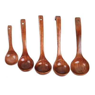 China Custom High Quality Reusable Wood Spoon Soup Tea Price Wholesale Disposable Meal Natural Wooden Spoon for sale