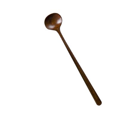 China Disposable Japanese Style Wooden Spice Sugar Tea Scoop Log Coffee Kitchen Spice Spoon Small Short Condiment Spoon Utensils Cooking Tool for sale