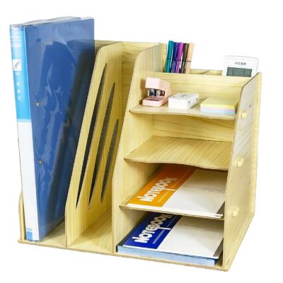 China Eco-friendly Study Pencil Storage Box Office Desk Stationery Office Organizer Folder OEM Wooden Case for sale