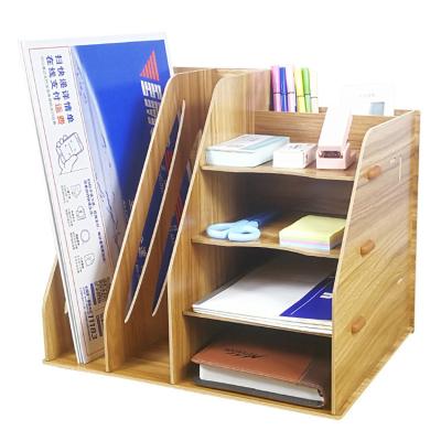 China Amazon Eco-Friendly Hot Selling Office Supplies Desk Information Holder Storage Case File Folder Holder Wooden File Box for sale