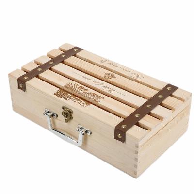 China Recyclable Luxury High End Unique Fancy Unique Elegant Custom Red Wine Professional Wooden Packaging Box for sale