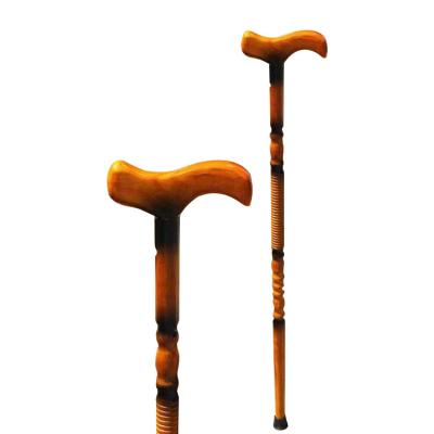 China New Arrival Art Wooden Adjustable Walking Stick Crutch For Armpit High Quality Folk Wooden Crutches for sale