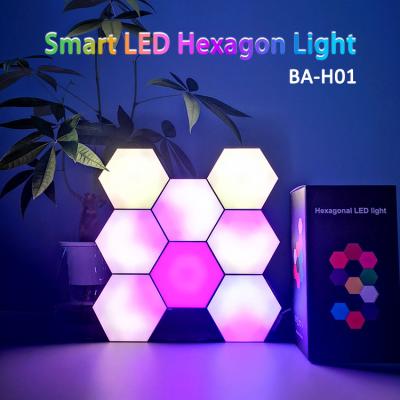 China Smart DIY LED Hexagon Wall Lights Quantum Touch Music Syncing for sale