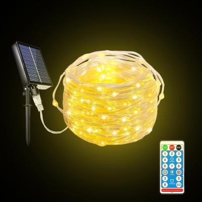 China 20M Waterproof Ultra Bright Solar Fairy Lights 24V Leather Wire LED String Light for sale