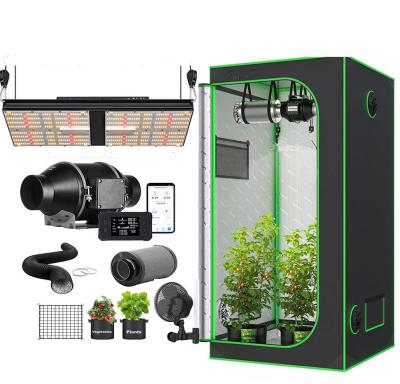 China 3 Plants Smart Grow Tent Set 1680D Mylar 80x80x180cm Grow Box with240W Samsung LM301H LED Lamp and WiFi APP Fan zu verkaufen