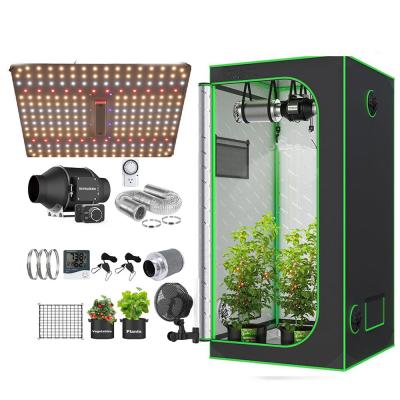 China 60x60cm LED Plant Set Full Spectrum Samsung 150W LED Grow Lamp Hydroponics 600D Grow Tent Kit with Ventilation Fan for sale