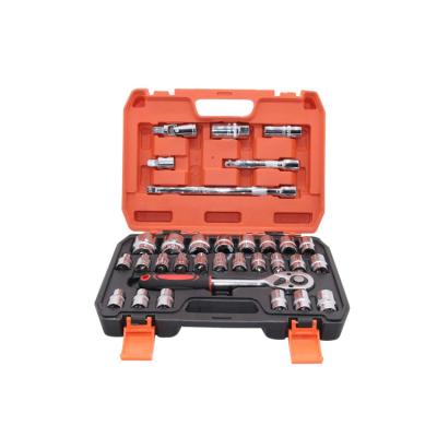 China Tool Kit 37 Pcs 1/2 Inch CRV Socket Wrench Repair Sets High Quality Tools Auto Repair Tools With Wrench And 24T Ratchet Wrench for sale