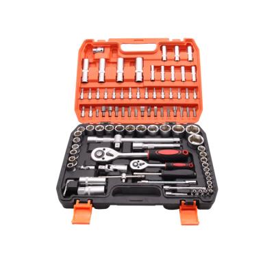 China Repairing Tool Kit 94 Pcs Combination Matte Surface Socket Set 1/2 Inch Wrench And 1/4 Inch Ratchet CRV 72 T Sets For Auto Repair for sale