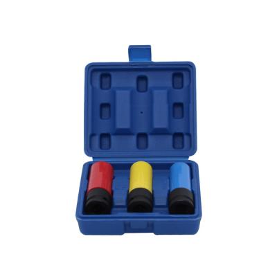 China Easy Carry Factory Professional 3pcs 1/2 Inch CRV Hardware Impact Plug Colorful Sets Tape To Protect Surface Phosphating for sale