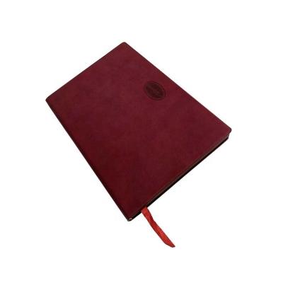 China Custom Diary Wine Red Softcover Hardcover Book Logo Wrapping Paper PU Leather Notebook for sale