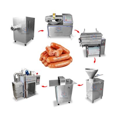 China High Quality Stainless Steel Meat Processing 304 50kg/h Sausage Ham Production Line for sale