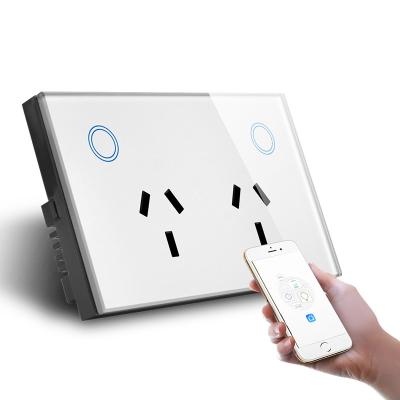 China Tuya Smart Life Scratch WiFi Waterproof Fire Retardant Wall Socket AU Standard Wall Switch and Socket for sale