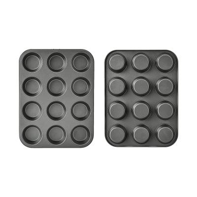 China Gray Non Stick Reusable Silicone Mold Viable Silicone Cupcake Muffin Mold for sale