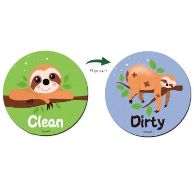 China Animal Custom Printing Double Sided Dishwasher Clean Dirty Magnet for sale