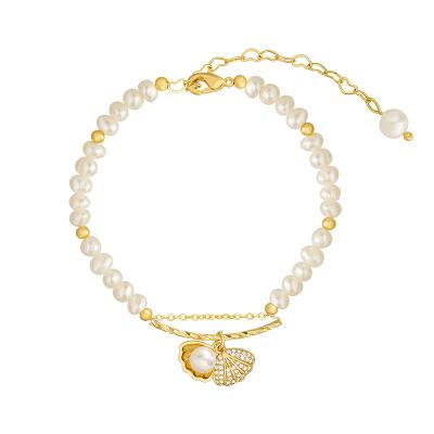 China FASHIONABLE baroque jewelry i girlfriends bracelet i pearl fashion natural bead bracelet Shell Pendant Bracelet Gold Plated for sale