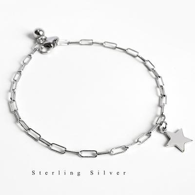 China FASHIONABLE Temperament Korean Women's S925 Sterling Silver Bracelet Five Star Chain Pointed Star Bracelet for sale